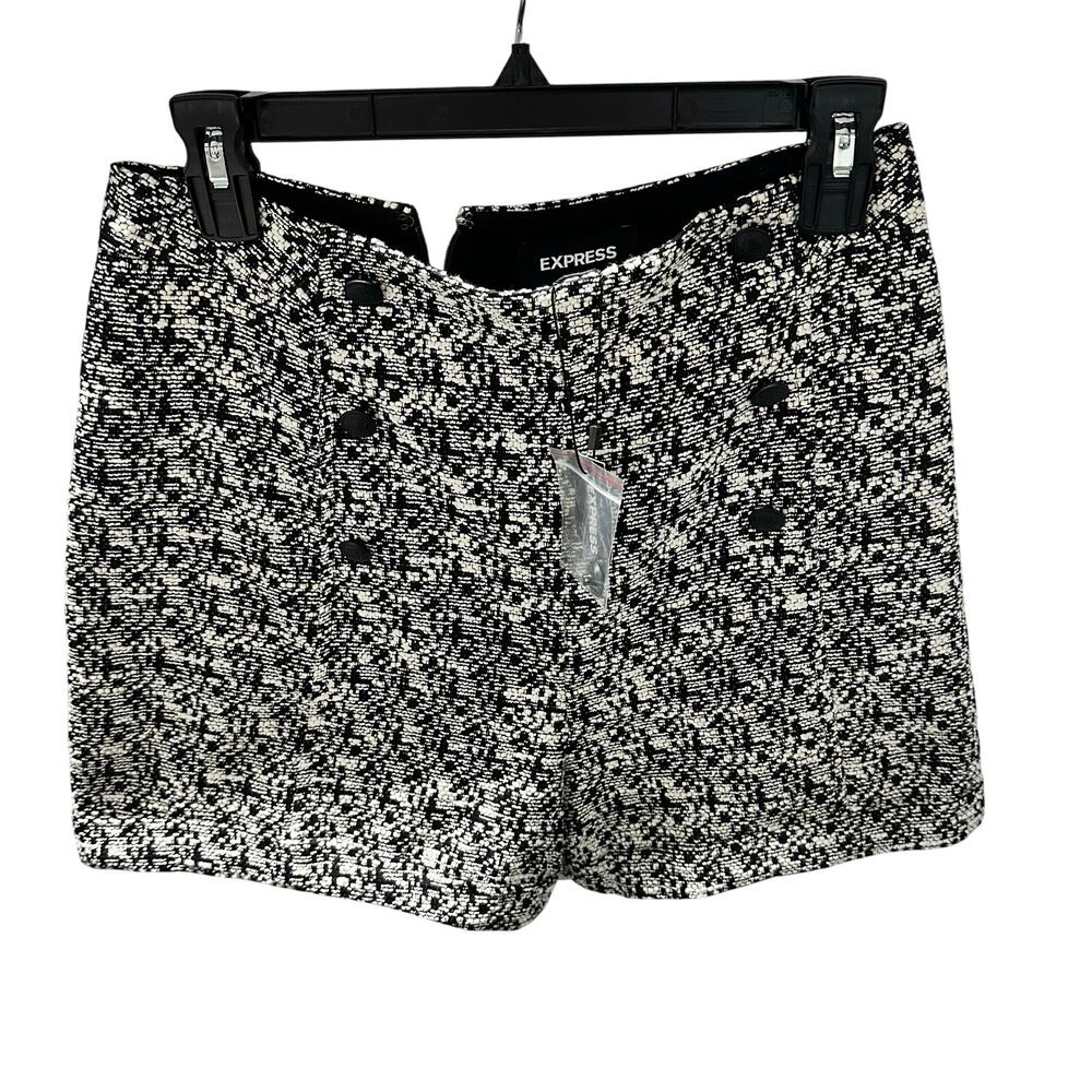 Express Tweed Black and White Speckled Sailor Style Shorts- Women's Size 4